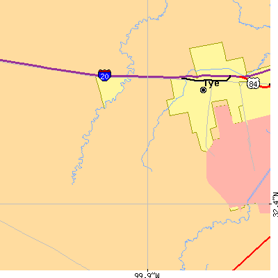 Zip code 79563 close-up map