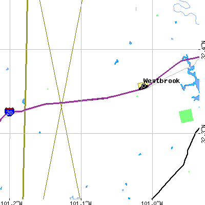 Zip code 79565 close-up map