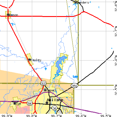Zip code 79601 close-up map
