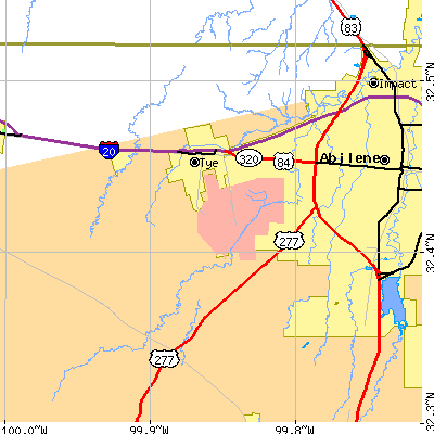 Zip code 79603 close-up map