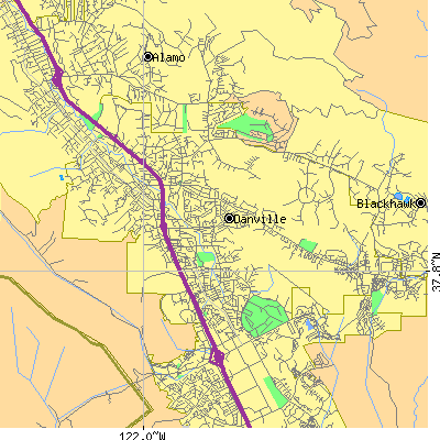 Zip code 94526 close-up map