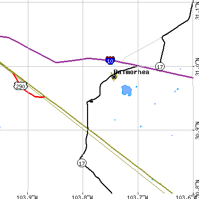 Zip code 79718 close-up map