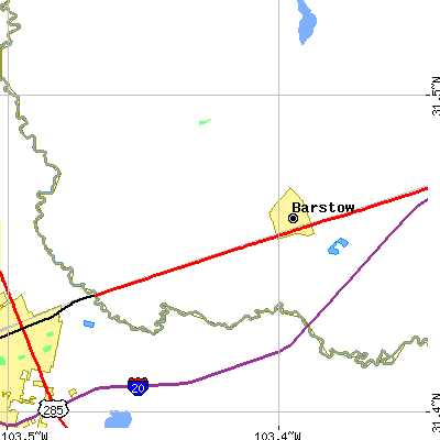 Zip code 79719 close-up map