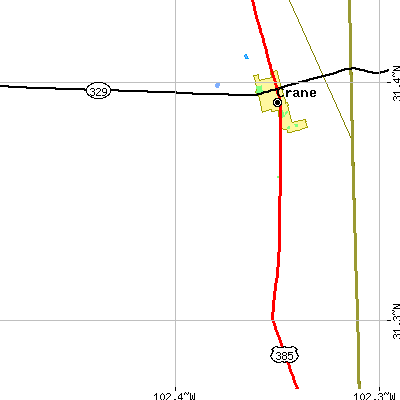 Zip code 79731 close-up map