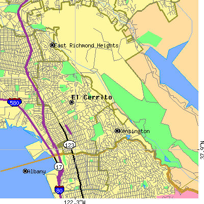 Zip code 94530 close-up map