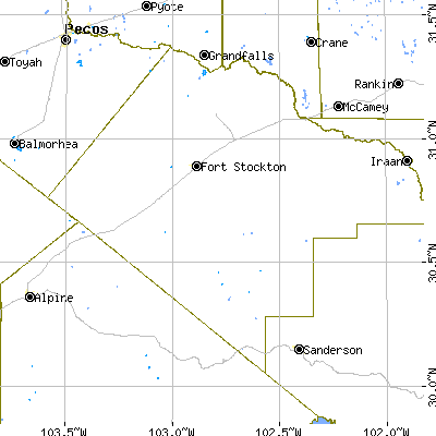 Zip code 79735 close-up map