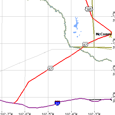 Zip code 79740 close-up map