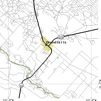 Zip code 79742 close-up map
