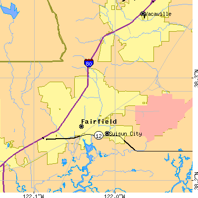 Zip code 94533 close-up map