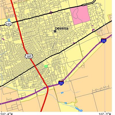 Zip code 79761 close-up map