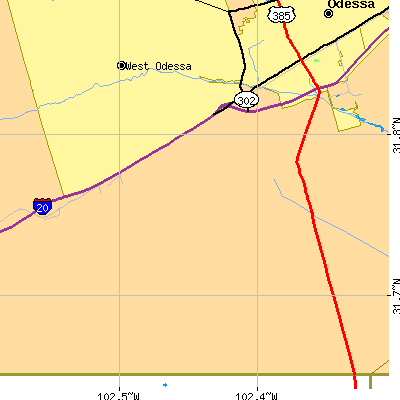 Zip code 79763 close-up map