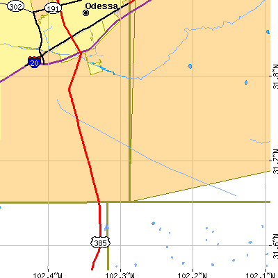 Zip code 79766 close-up map