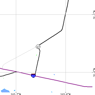 Zip code 79780 close-up map