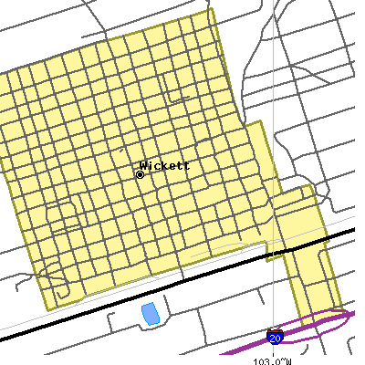 Zip code 79788 close-up map