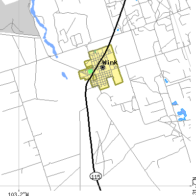 Zip code 79789 close-up map