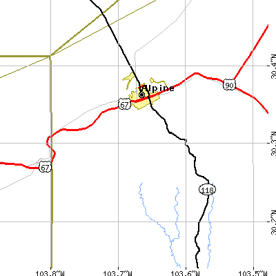 Zip code 79831 close-up map