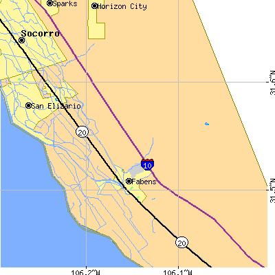 Zip code 79836 close-up map