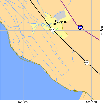 Zip code 79838 close-up map