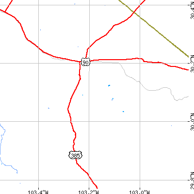 Zip code 79842 close-up map