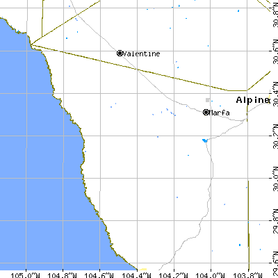 Zip code 79843 close-up map