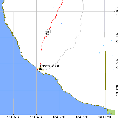 Zip code 79845 close-up map