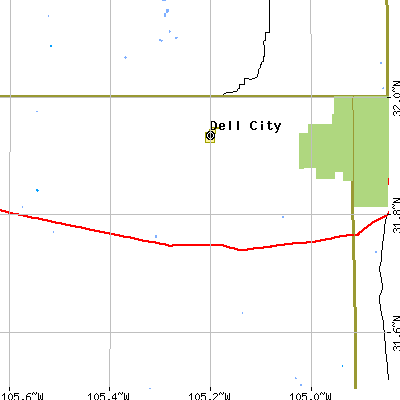Zip code 79847 close-up map