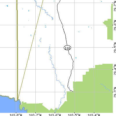 Zip code 79852 close-up map