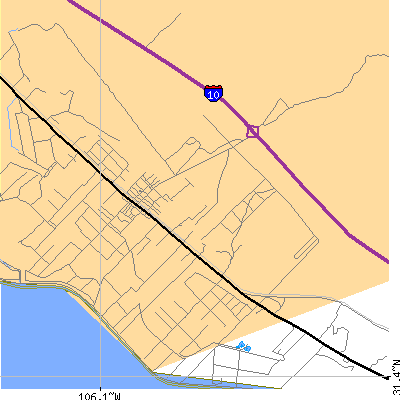 Zip code 79853 close-up map