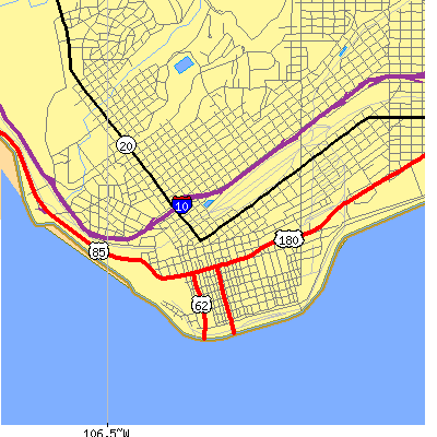 Zip code 79901 close-up map