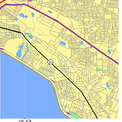 Zip code 79915 close-up map