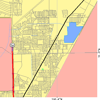 Zip code 79924 close-up map