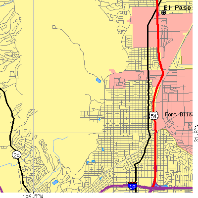 Zip code 79930 close-up map