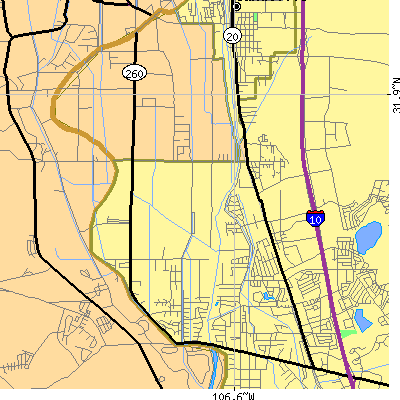 Zip code 79932 close-up map