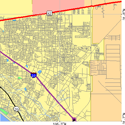 Zip code 79936 close-up map