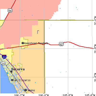 Zip code 79938 close-up map