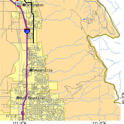 Zip code 84014 close-up map