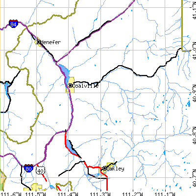 Zip code 84017 close-up map