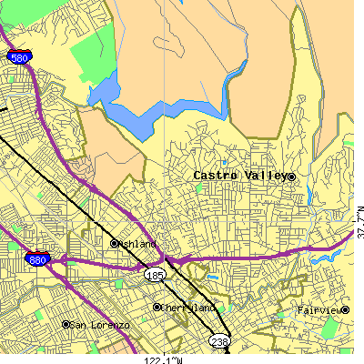Zip code 94546 close-up map