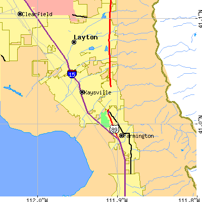 Zip code 84037 close-up map