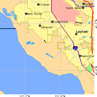 Zip code 84041 close-up map
