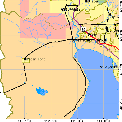 Zip code 84043 close-up map
