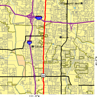 Zip code 84047 close-up map