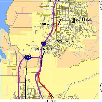 Zip code 84054 close-up map