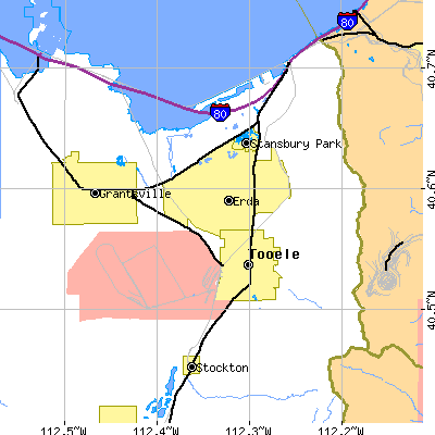 Zip code 84074 close-up map