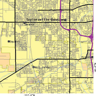 Zip code 84084 close-up map