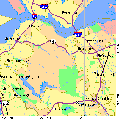 Zip code 94553 close-up map