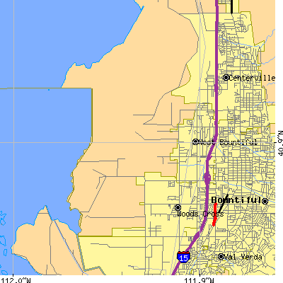 Zip code 84087 close-up map