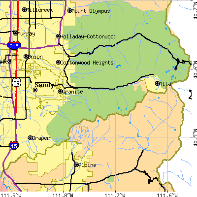 Zip code 84092 close-up map