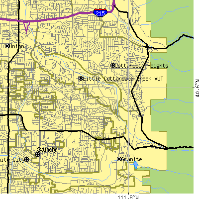 Zip code 84093 close-up map