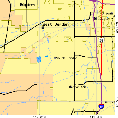 Zip code 84095 close-up map